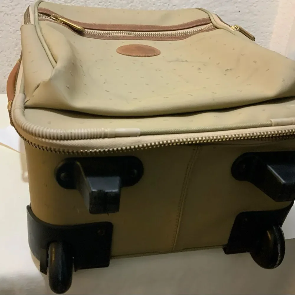 King Ranch, leather trim suitcase roller bag carry-on, luggage 18”